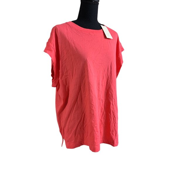 A New Day Womens Plus Size Casual Summer Coral Relaxed Fit T-Shirt Size XXL - Picture 3 of 15